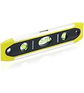 MELOTOUGH 9 Inch Torpedo Level Magnetic,Small Leveler Tool,Magnetic Box Level with 45/90/180 Bubb...