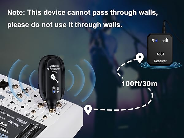 100ft/30m in open space and stable connection