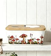 Domini Large Butter Dish,Ceramic Christmas Butter Dish with lid and knife, Butter Keeper Double S...