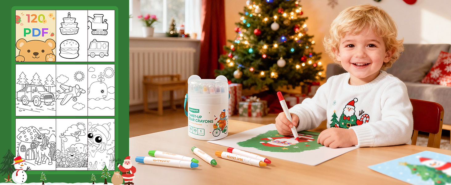 Coloring book for toddlers bear crayons