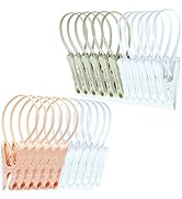 Foshine Clothespins 24 Pack Small Mini Clothes Pins with Plastic Rope for Clothesline Cute Sturdy...
