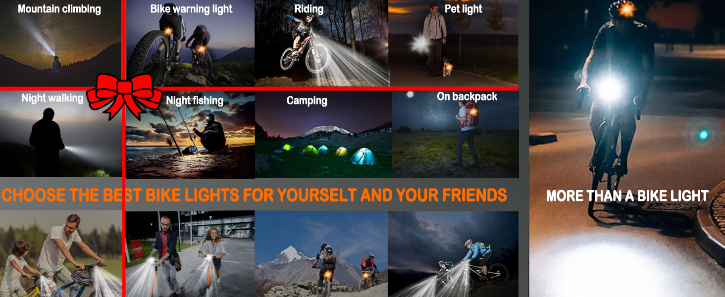 Bike ligths Rechargeable Type-C Rechargeable bicycle light, bike light with power bank function