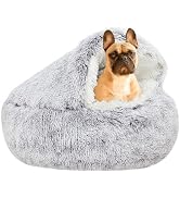 YUDANSI Small Dog Bed Hooded, Cat Cave Bed for Indoor Cats with Covered Hood for Small Dogs Cats ...