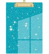 Piasoenc Acrylic Clipboards, Fashion Glitter Clipboard, Stardard Letter Size Clip Board, A4 Size ...