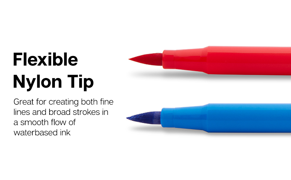 Watercolor Brush Tip Markers - 12 Colors