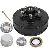 ECCPP Boat Trailer Brake Drum Hub Kit 10 x 2 1/4 5 Bolt 1 1/16 x 1 3/8 44649 x 68149 Black Tapere...