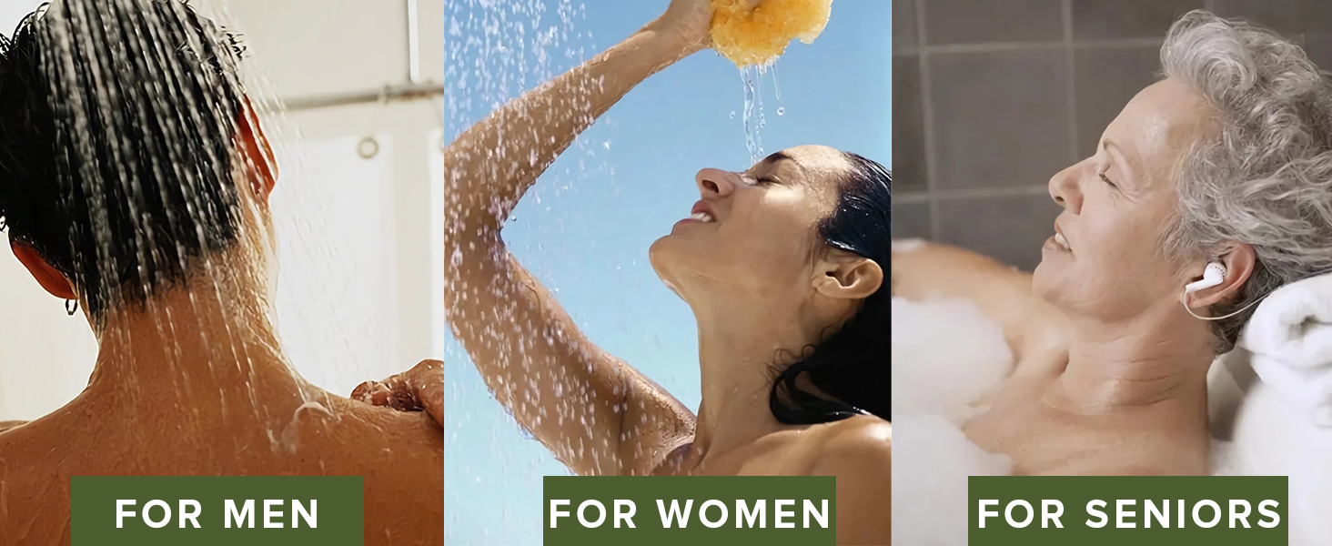 icandoit long hande shower brush with pumice stone