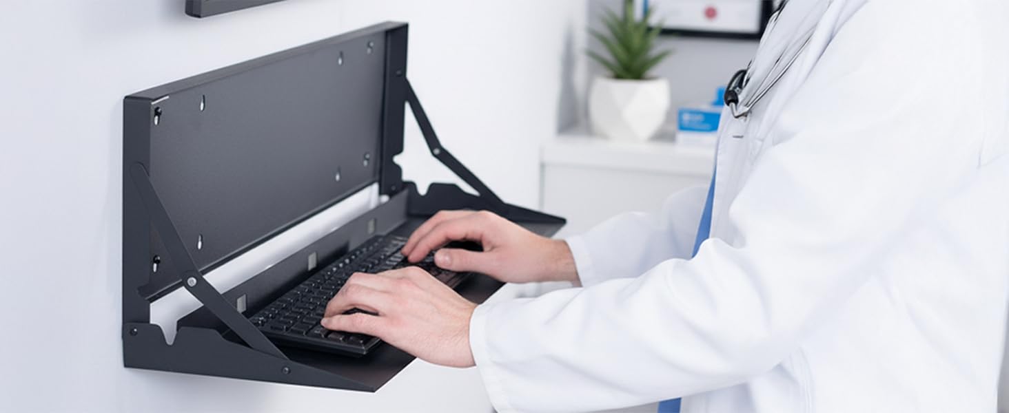 Flip Down Keyboard Tray Wall Mount