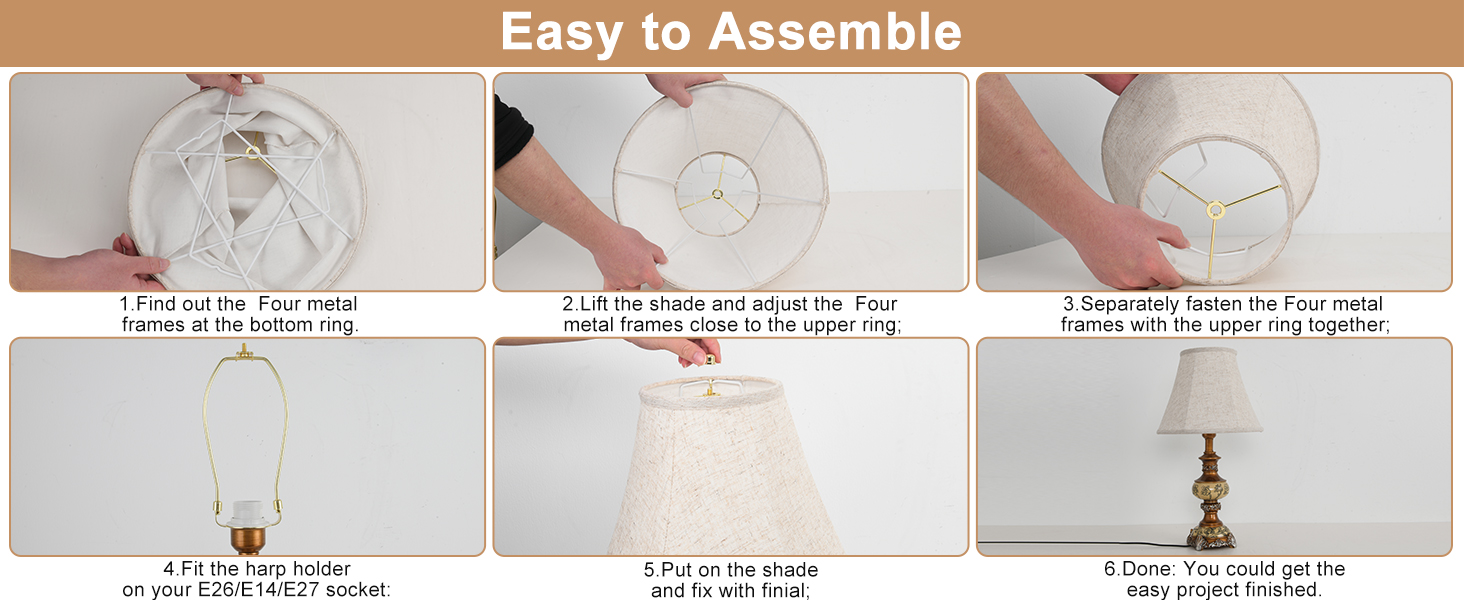 Lamp Shade Set with 2 Lamp Harps – 2-Pack