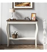 ChooChoo Narrow Farmhouse Console Table, Chic Accent Sofa Table, Entryway Table, Antique White & ...