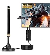 Indoor Digital TV Antenna -400+ Mile Range, Smart TV Antenna with Signal Booster, 16.5 ft Coax Ca...