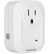 Suraielec Single Wireless Outlet Receiver Accessory (1 Outlet Only, Remote Sold Separately), Prog...