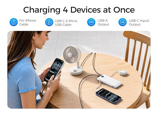 portable charger with built in plug