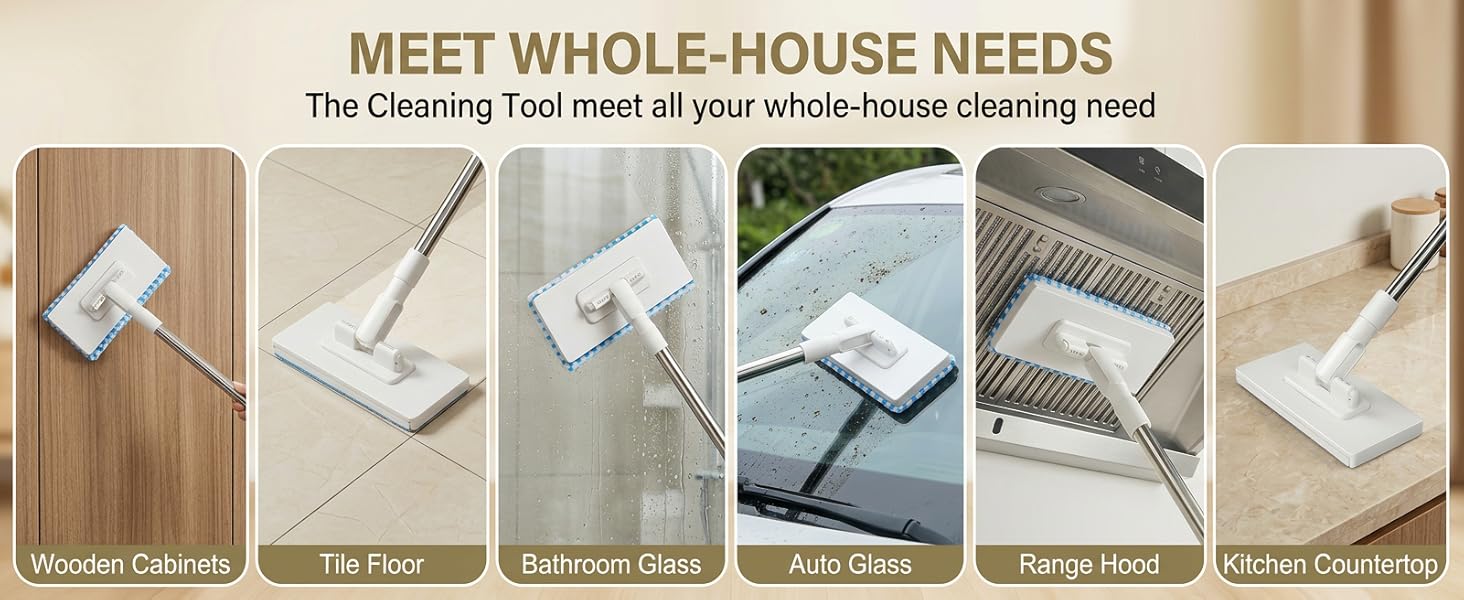Snap Grip Mini Mop, Zero Touch Cloth Changing Mop with Automatic Push Pull Handle