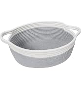 Small Woven Storage Basket with Handles -Cotton Rope Room Storage Basket with Handles Woven,Stora...