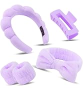 Canitor Spa Headband Wrist Bands Set with Hair Clips Skincare Headband for Washing Face Skin Care...