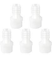 Quickun Plastic Hose Barb Fitting, 5/8" Barb to 3/4" Male Thread White Adapter Union Fitting (Pac...