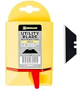 Berkling Utility Knife Blades 100 PCS With Dispenser, SK2H Laser Sharpened Hardened Black Carbon ...
