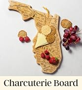 florida state cutting board serving charcuterie cheese crackers and fruit