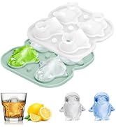 Silicone Ice Cube Tray,Penguin 3D Large Ice Cube Molds for Whiskey,Cocktails,Wine,Juice and Bourb...