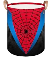 Large Laundry Basket Hamper - Red Blue Spider Web 62L Collapsible Storage Bin for Blankets,Kids T...