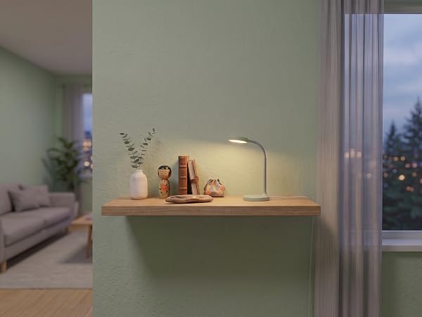 lamp on shelf in living room