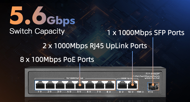 11-Port Fast Ethernet PoE Switch