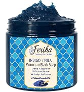 FERIHA Traditional Moroccan Black Soap with Moroccan Indigo (Nila) – Olive-Based Authentic Beldi ...