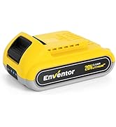 Enventor 20V 2.0Ah Lithium Ion Battery, 20V 2.0Ah Replacement Battery, with LED Power Indicator o...