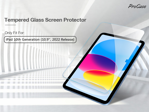 1 Pack iPad 10.9 10th Generation 2022 Screen Protector A2696/A2757/A2777