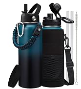 ICIOI 40oz Insulated Water Bottle 40 oz - Cold for 48H, Metal Water Bottle Flask with Straw Lid &...