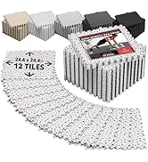 bemaxx Gym Mats Set - 12 pcs EVA Interlocking Foam Floor Tiles (24.4"x24.4"x0.4") 48 sqft Protect...