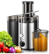 Qcen Juicer Machine, 500W Centrifugal Juicer Extractor with Wide Mouth 3” Feed Chute for Fruit Ve...