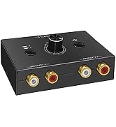 LVY RCA Audio Selector, 2-Way RCA Stereo Audio Switcher Splitter Selector Box Audio Sharing Compa...