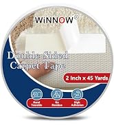 WINNOW - Double Sided Carpet Tape,2 Inch x 45 Yards Residue-Free Carpet Tape,High Adhesive Double...