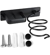 YUET Hair Dryer Holder Hairdryer Station Wall Mounted Spiral Shelf Bracket Stand Hanger Straighte...