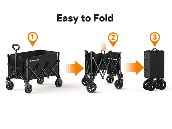 collapsible wagon with wheels