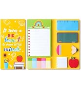 Xqumoi Teacher Themed Sticky Notes Set - Blackboard Pencil Apple Shape Self-Stick Note Pads Teach...
