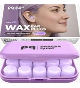 Peace&Quiet PQ Wax Ear Plugs for Sleeping, Swimming - 15 Soft Noise Cancelling Silicone Gel Wax E...