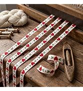 IDONGCAI Heart Jacquard Ribbon Trim Vintage Style–18 Yards Woven Decorative Ribbon for Sewing, Cr...