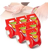 Packing Tape with Dispenser, 6 Packs Noiseless Clear Packaging Tape for Shipping Packaging Moving...