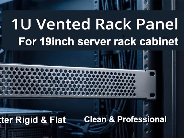 1U vented rack panel