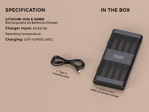 rechargeable aa batteries charger