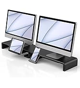 2 Pack Monitor Stand Riser, Klearlook Foldable Computer Monitor Riser, Height Adjustable Computer...