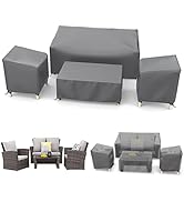 STARTWO Outdoor Waterproof Patio Furniture Covers 4-Piece Set for Chairs 32in, Loveseat 56in, Cof...