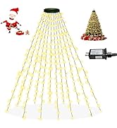Easy Christmas Lights for Tree Indoor Outdoor, 420 LED Waterfall Tree Topper Lights 8.2FT x 12 Li...