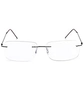 Rimless Progressive Multifocus Reading Glasses Blue Light Blocking No Line Multifocal Computer Re...