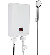 220V Electric Tankless Electric Water Heater, 6000W Instantaneous Water Heater Mini Low Pressure ...
