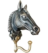 Pewery Vintage Horse-Shaped Decorative Wall Hook for Hanging Clothes, Coats, Towels, Keys, and Ha...