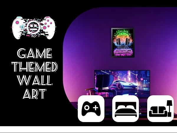 Boys Room Gamer Wall Decor Cool Video Gamers Wall Art